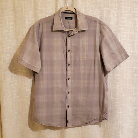 Alfani Short Sleeve Button Down Shirt - Picture 1 of 3